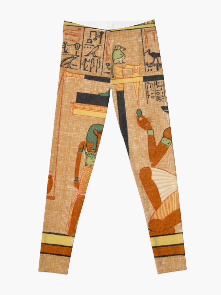 Alternate view of Egyptian Art: Weighing of the Heart in the Duat using the feather of Maat as the measure in balance Leggings