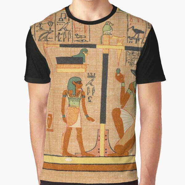 Egyptian Art: Weighing of the Heart in the Duat using the feather of Maat as the measure in balance Graphic T-Shirt