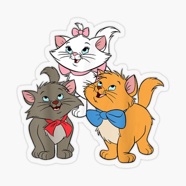 Femmes, filles Marie Cat Cartoon Tee, cadeau de chatons Aristochats Sticker transparent