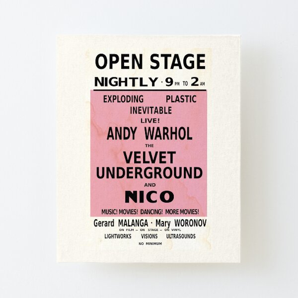 VELVET UNDERGROUND NICO ANDY WARHOL VINTAGE POSTER Canvas Mounted Print