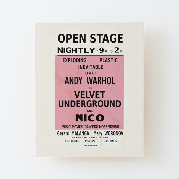 VELVET UNDERGROUND NICO ANDY WARHOL VINTAGE POSTER Wood Mounted Print