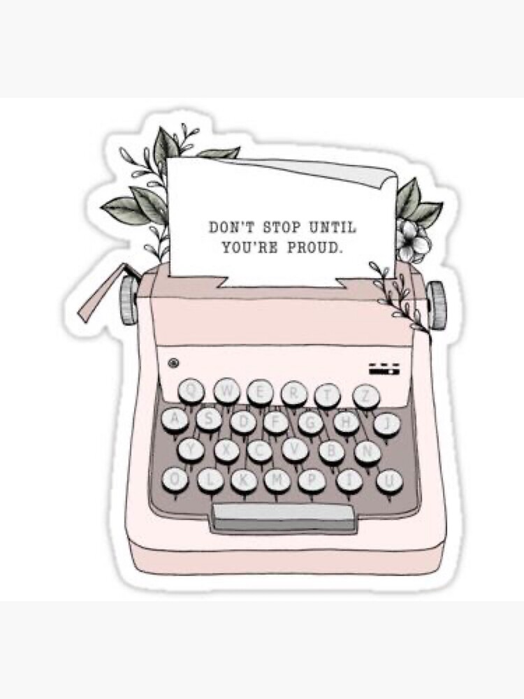"Pink typewriter aesthetic" Sticker by isellstuff Redbubble