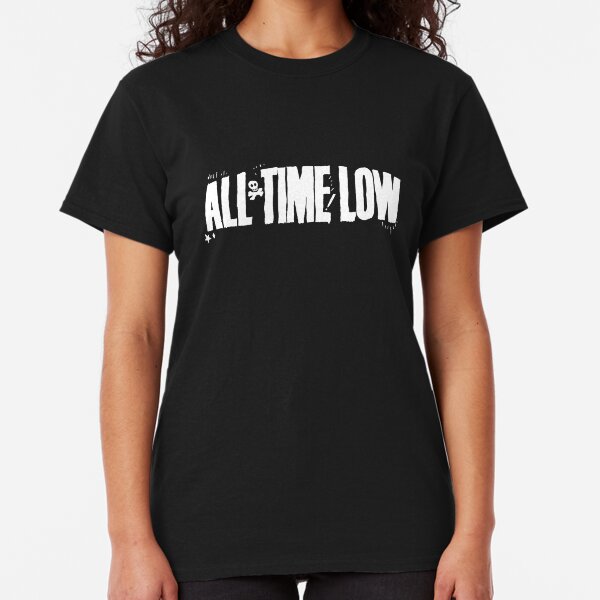 All Time Low T Shirt Goo Logo Official Womens New Black Skinny Fit Hooded Top