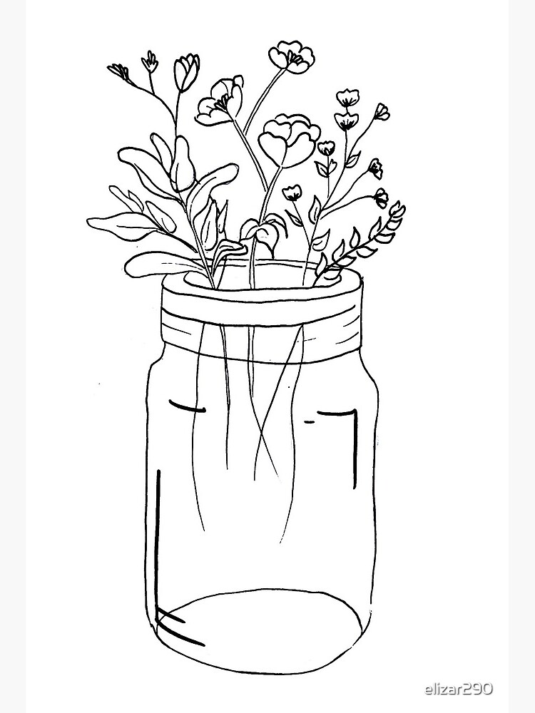 Flower Jar Art Board Print By Elizar290 Redbubble