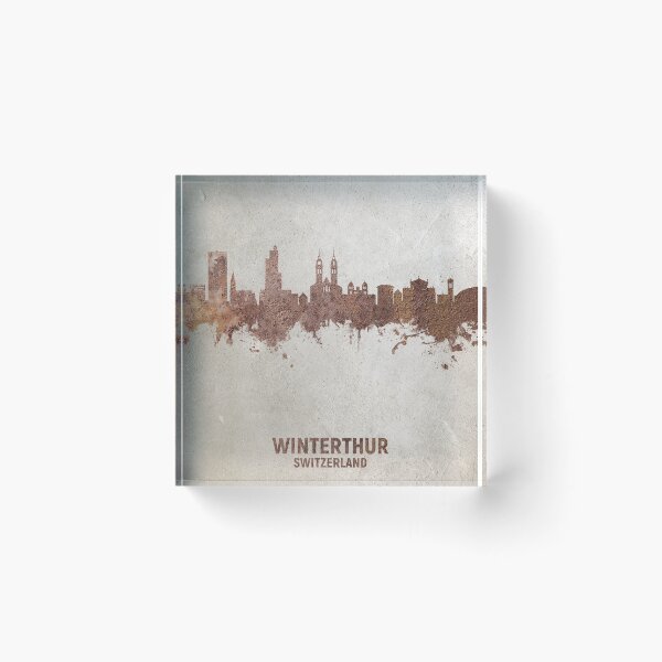 Aperçu de l'œuvre Winterthur Switzerland Skyline créée et vendue par ArtPrints.