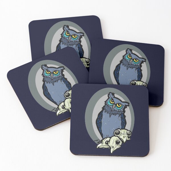Item preview, Owl and skull designed and sold by touti.