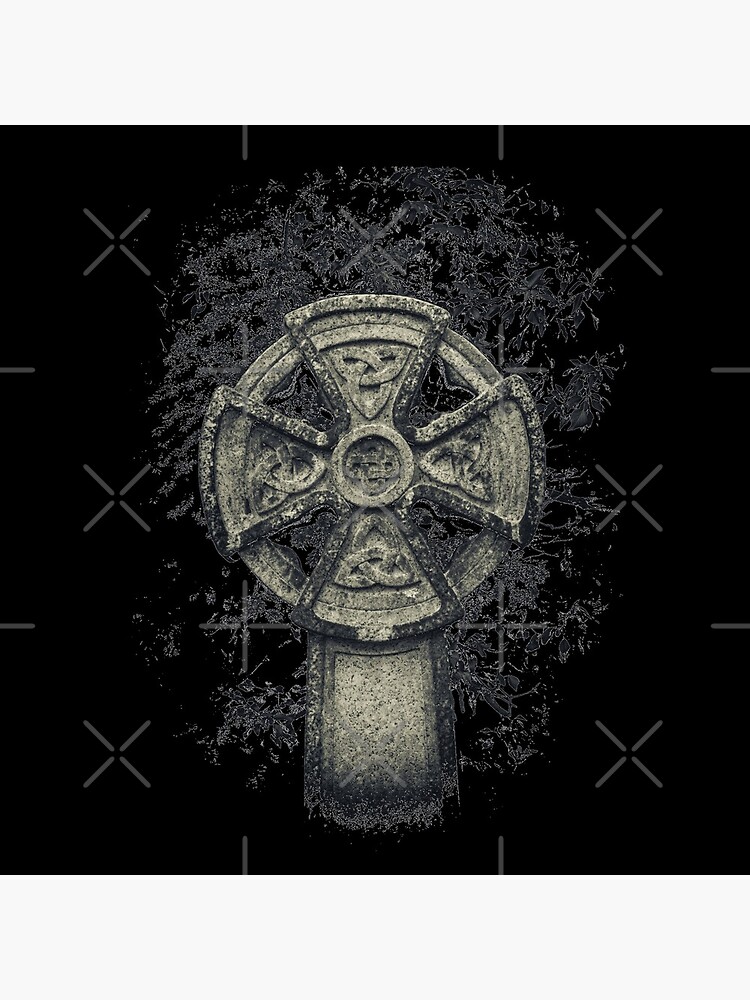 Celtic Cross Graveyard Cemetery Viking Knot Traditional Manx Design by thespottydogg