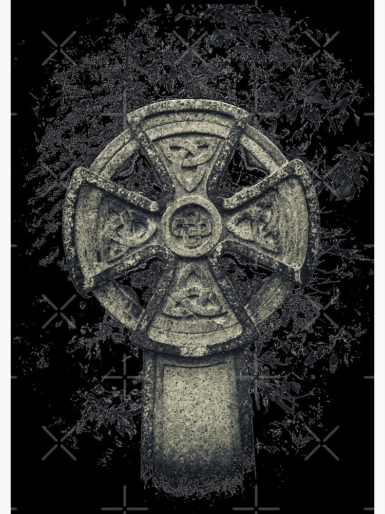 Celtic Cross Graveyard Cemetery Viking Knot Traditional Manx Design by thespottydogg