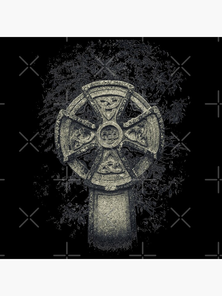 Celtic Cross Graveyard Cemetery Viking Knot Traditional Manx Design by thespottydogg