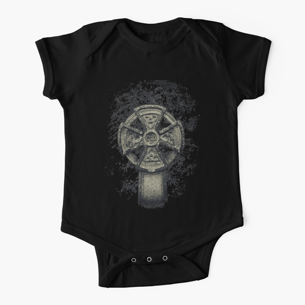 Celtic Cross Graveyard Cemetery Viking Knot Traditional Manx Design Baby One-Piece