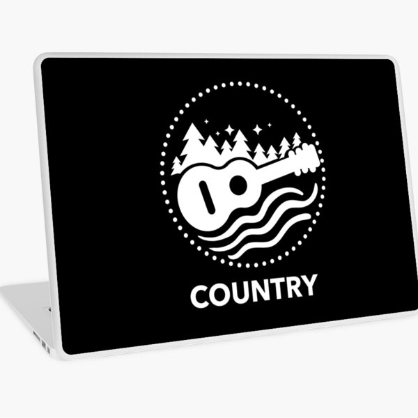 Gitarre mit Landschaft - Country Musik Laptop Folie