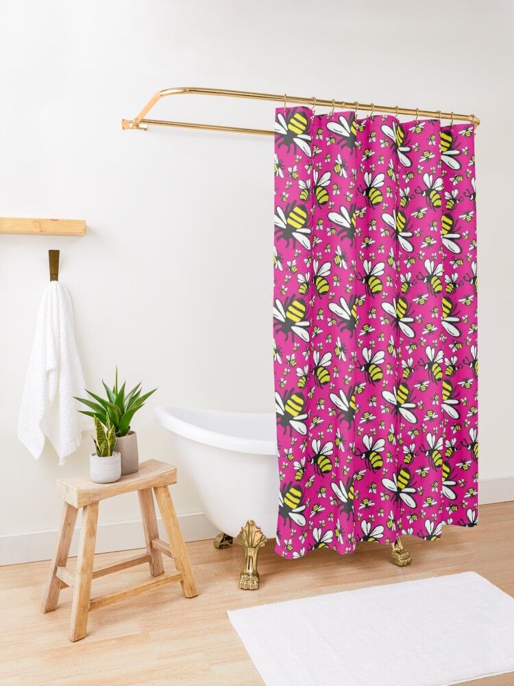 Alternate view of Buzzy Bee and friends Shower Curtain