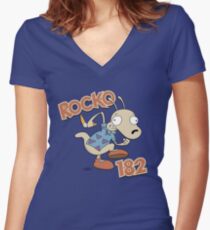 Rocko 182 Women's Fitted V-Neck T-Shirt
