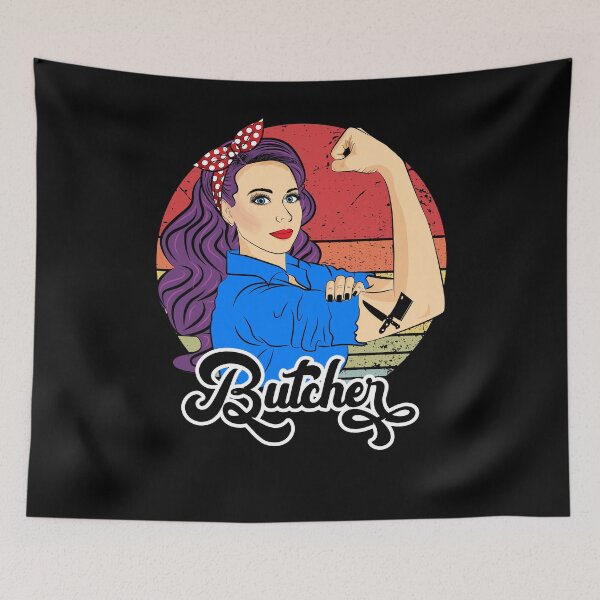 Item preview, Butcher Female Strong Woman Retro Vintage designed and sold by ZNOVANNA.