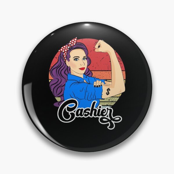 Item preview, Cashier Strong Woman Retro Vintage designed and sold by ZNOVANNA.