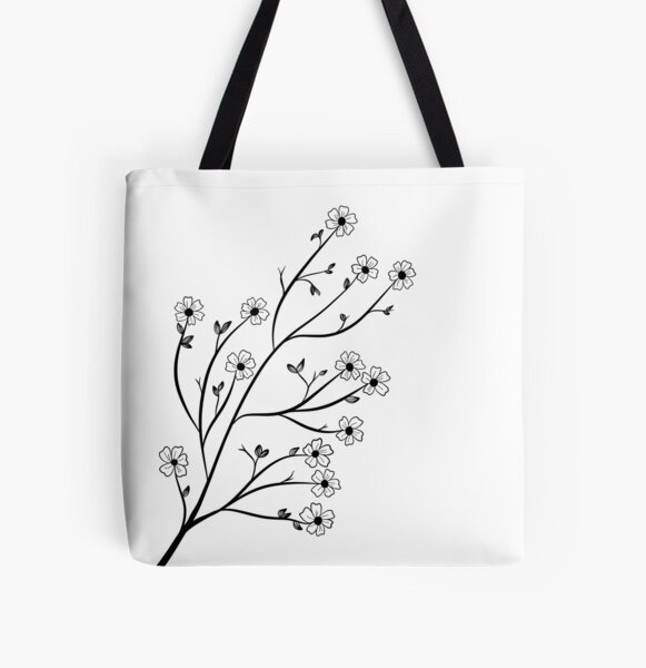 botanical flower simple illustration Tote Bag by amiinthemiddle