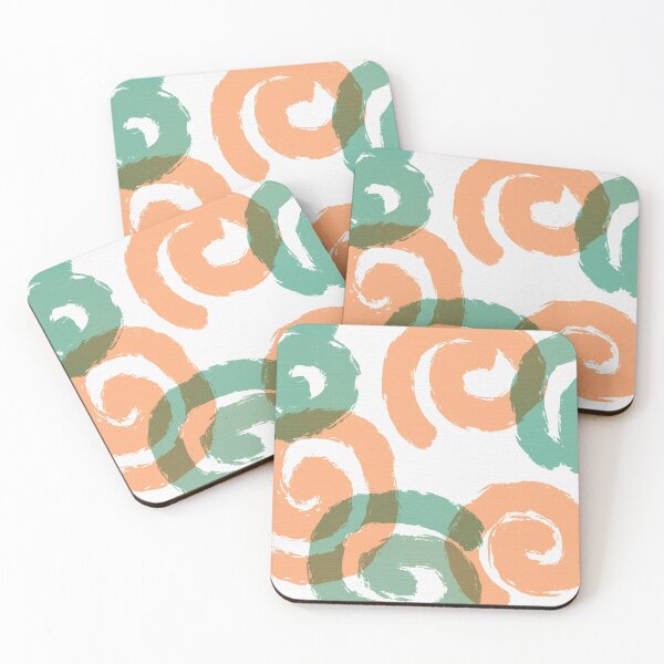 Item preview, Brush Spirals in Orange and Aqua designed and sold by JillyBeanDesign.