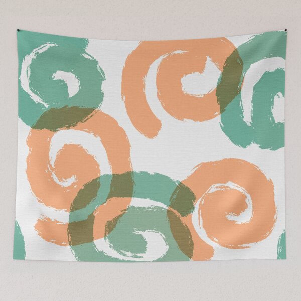 Item preview, Brush Spirals in Orange and Aqua designed and sold by JillyBeanDesign.