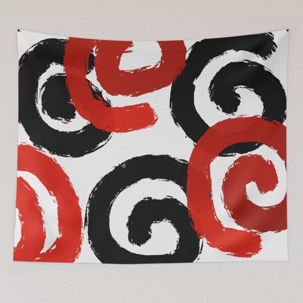 Item preview, Brush Spirals in Black and Red designed and sold by JillyBeanDesign.