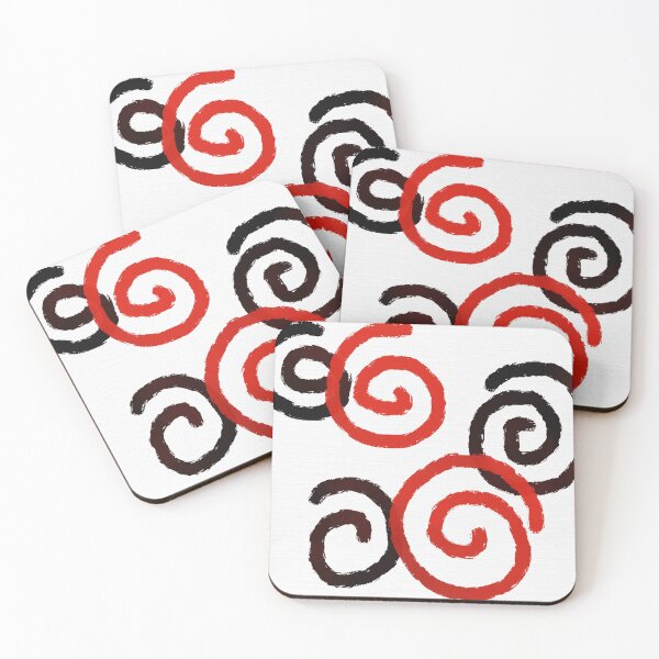 Item preview, Fine Brush Spirals in Black and Red designed and sold by JillyBeanDesign.