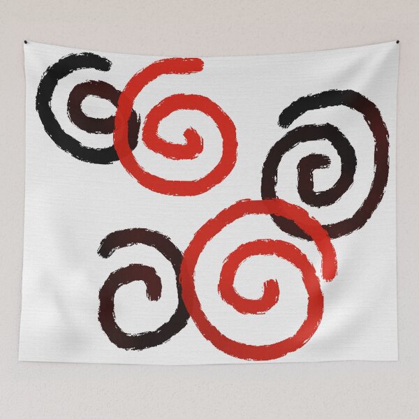 Item preview, Fine Brush Spirals in Black and Red designed and sold by JillyBeanDesign.