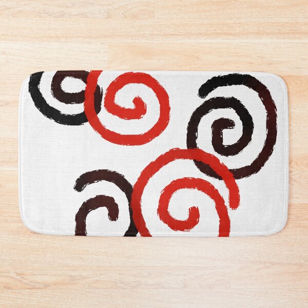 Item preview, Fine Brush Spirals in Black and Red designed and sold by JillyBeanDesign.