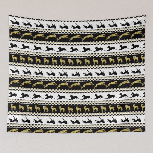 Item preview, Greyhounds in Black Gold and White  designed and sold by GreytGraphicals.