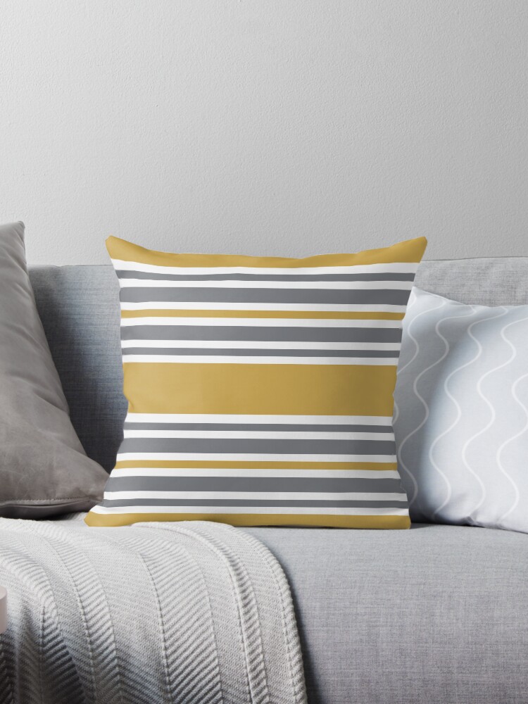 Mustard Yellow And Gray Striped Pattern