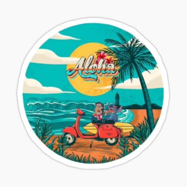 Aloha Lilo und Stitch Vibes Aufkleber Sticker