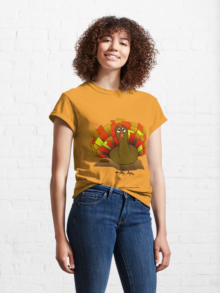 Alternate view of Worried Thanksgiving Turkey Classic T-Shirt