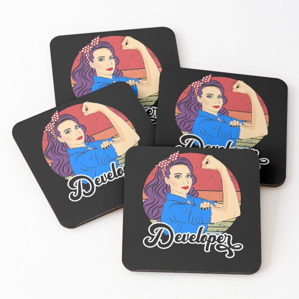 Item preview, Developer Vintage Retro Strong Woman Programmer designed and sold by ZNOVANNA.