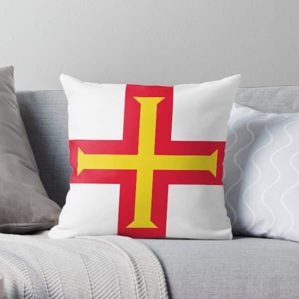 Guernsey Flag Gifts, Stickers and other Products Throw Pillow