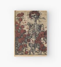 Skeleton art, skeleton with roses book art,human anatomy Hardcover Journal