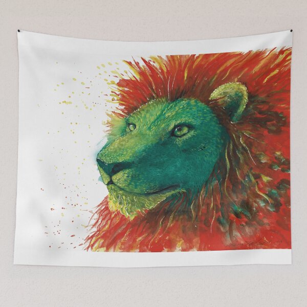 Item preview, Colourful lion watercolor painting designed and sold by Jenni Toikkanen.
