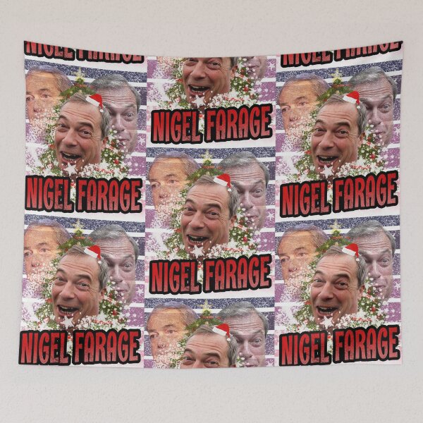 Item preview, Nigel Farage Funny Xmas Tree Snow Decorations Ugly Christmas Sweater designed and sold by lukeyr1.