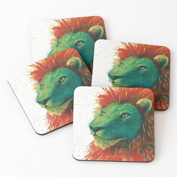 Item preview, Colourful lion watercolor painting designed and sold by Jenni Toikkanen.