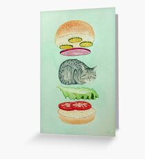 Catsup - Cat Burger Delight! Greeting Card