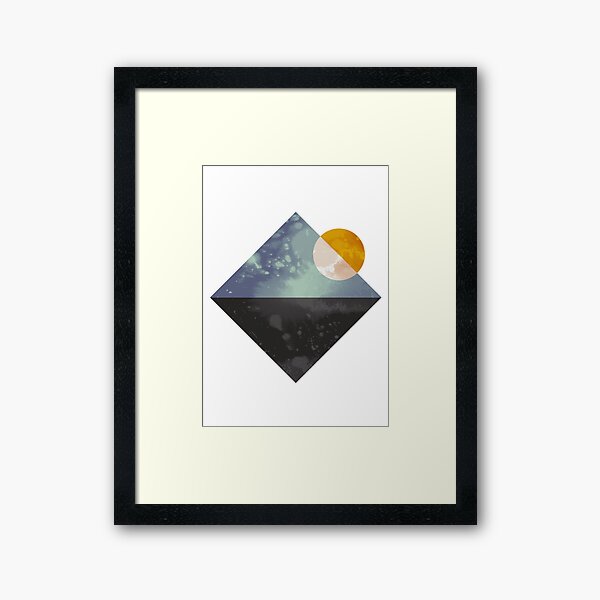 Sea and sun geometric Framed Art Print