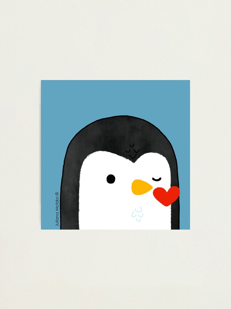 Alternate view of Penguin Kiss Emoji Photographic Print