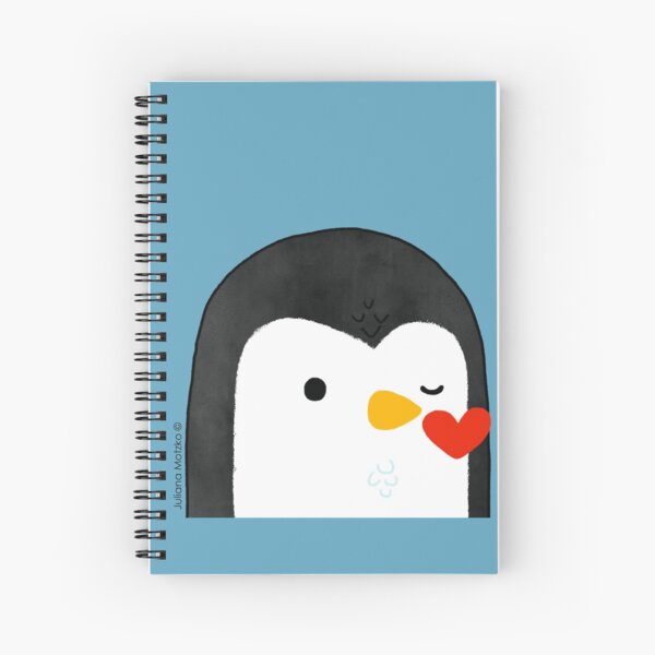 Penguin Kiss Emoji Spiral Notebook