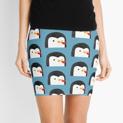 Penguin Kiss Emoji Mini Skirt