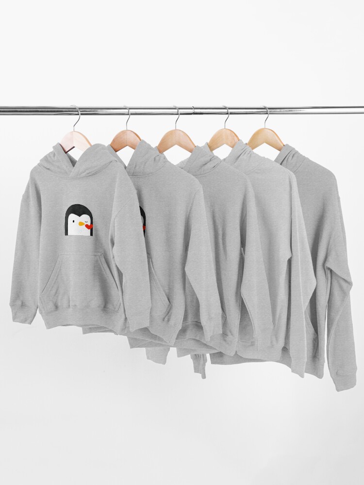 Alternate view of Penguin Kiss Emoji Kids Pullover Hoodie
