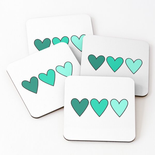 Item preview, Cute aesthetic teal ombre hearts designed and sold by Robyn18.