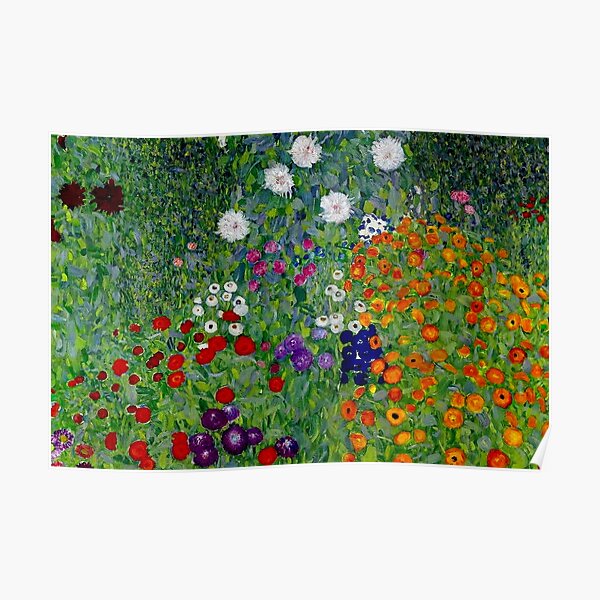 GUSTAV KLIMT : Vintage 1918 Bauerngarten Flower Garden Print Poster