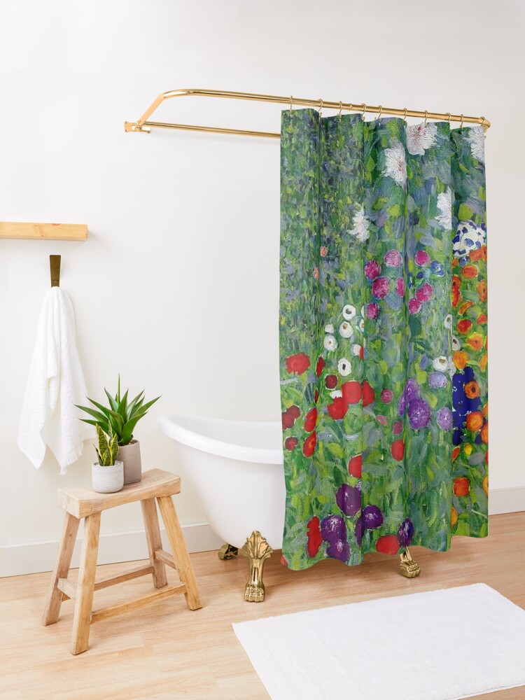 Alternate view of GUSTAV KLIMT : Vintage 1918 Bauerngarten Flower Garden Print Shower Curtain