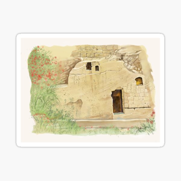 Garden Tomb Watercolor Sticker