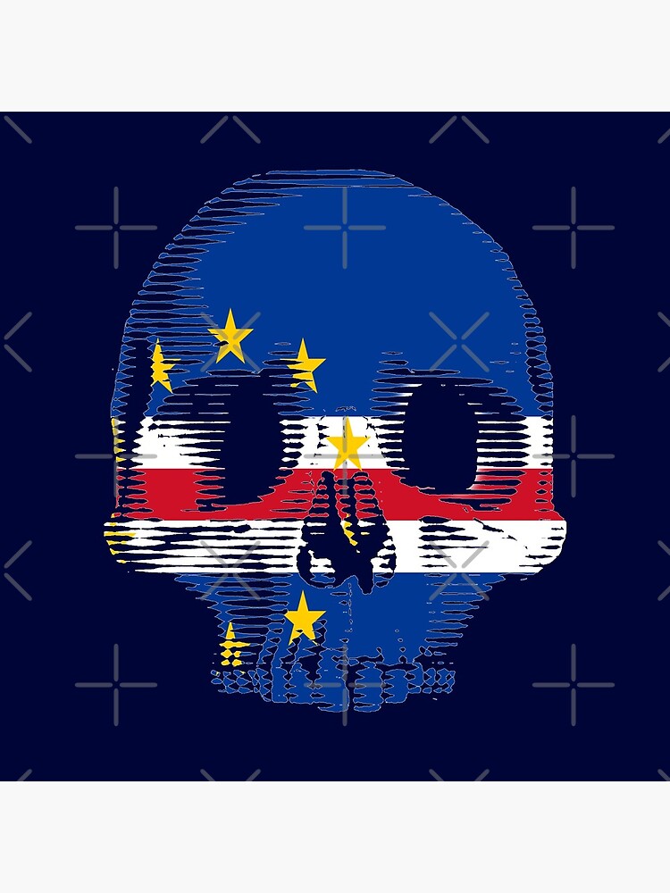Cape Verde Flag Skull Distressed Vintage Retro by thespottydogg