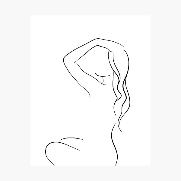 Item preview, Nude Silhouette Line Art Drawing - Elegant Elena designed and sold by Melody Watson.