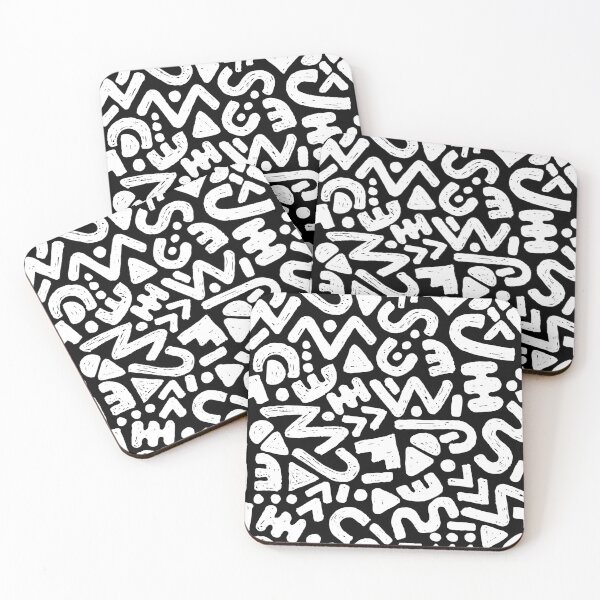Item preview, Abstract 80s inspired pattern 04 black/white designed and sold by MamSelle.