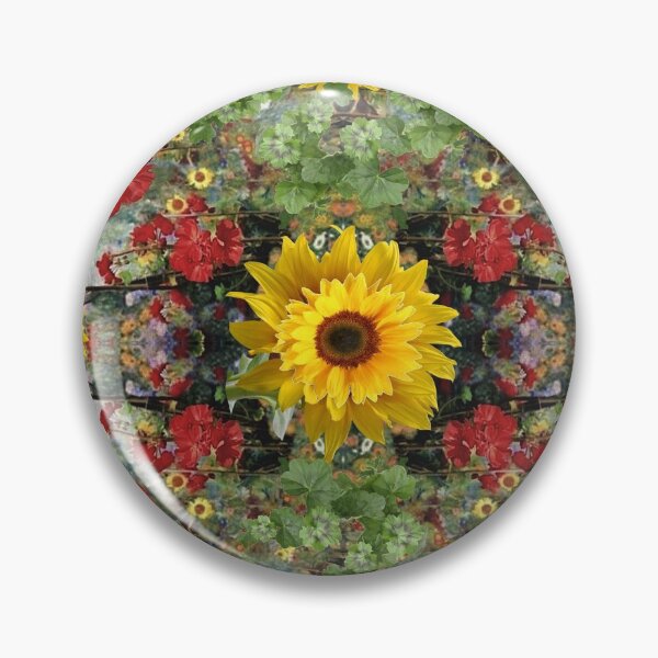 Item preview,  ABSTRACT RED GERANIUMS & YELLOW SUNFLOWERS GARDEN designed and sold by sharlesart.